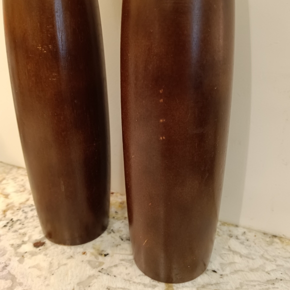 MCM Vintage Wood Salt Shaker & Peppermill Made in Japan 10.5" High - Picture 8 of 16